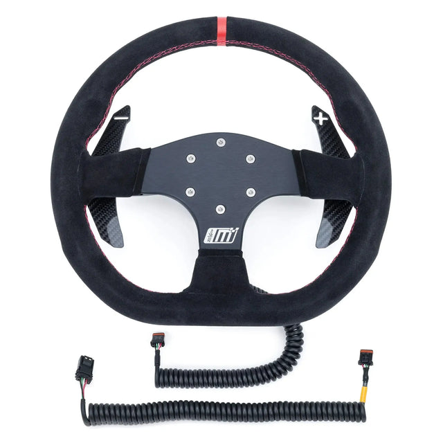 EVP.MOde Race Steering Wheel with Carbon Fiber Paddles and Quick-Release Hub Adapter Kit for Can-Am Maverick R Evolution Powersports