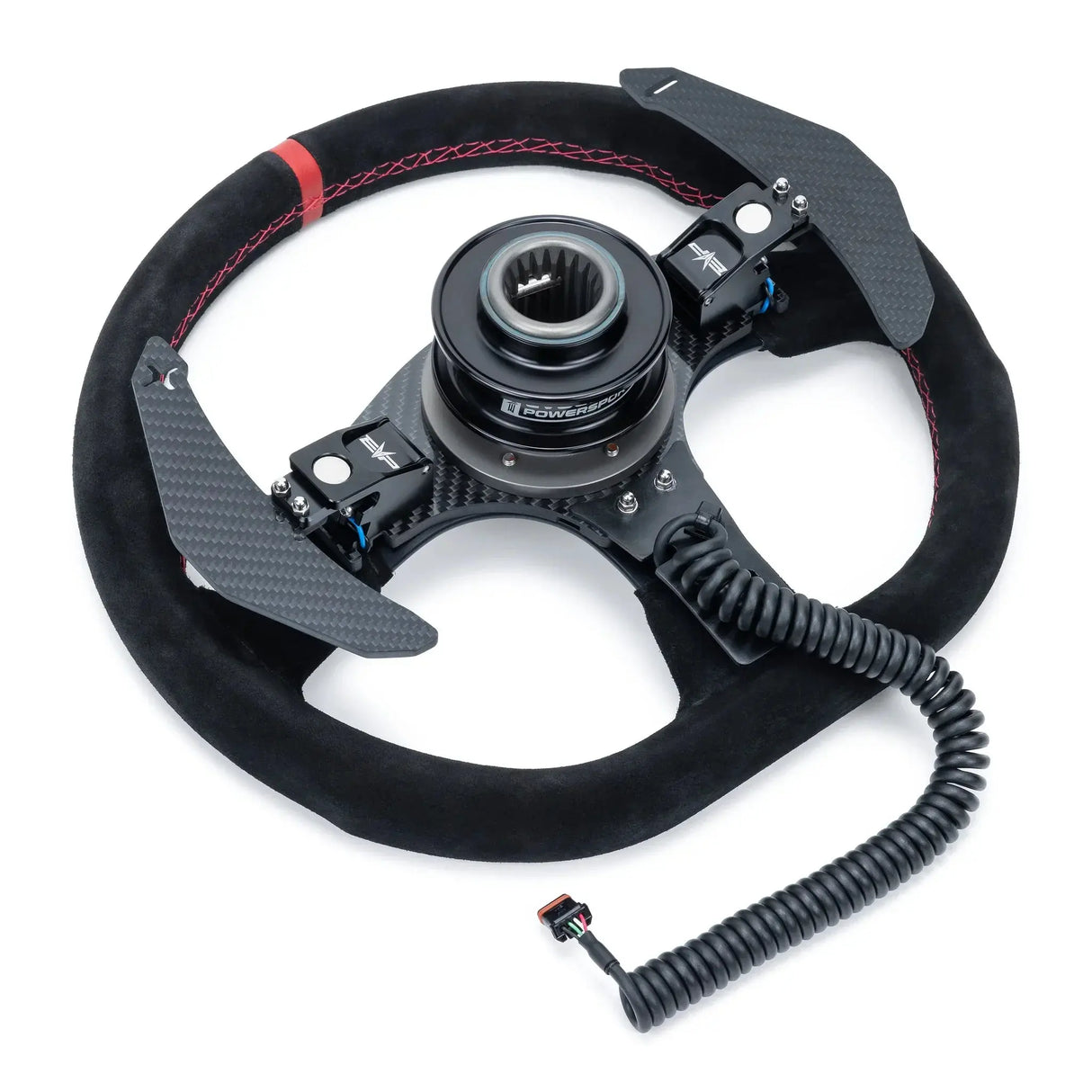 EVP.MOde Race Steering Wheel with Carbon Fiber Paddles and Quick-Release Hub Adapter Kit for Can-Am Maverick R Evolution Powersports