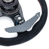 EVP.MOde Race Steering Wheel with Carbon Fiber Paddles and Quick-Release Hub Adapter Kit for Can-Am Maverick R Evolution Powersports