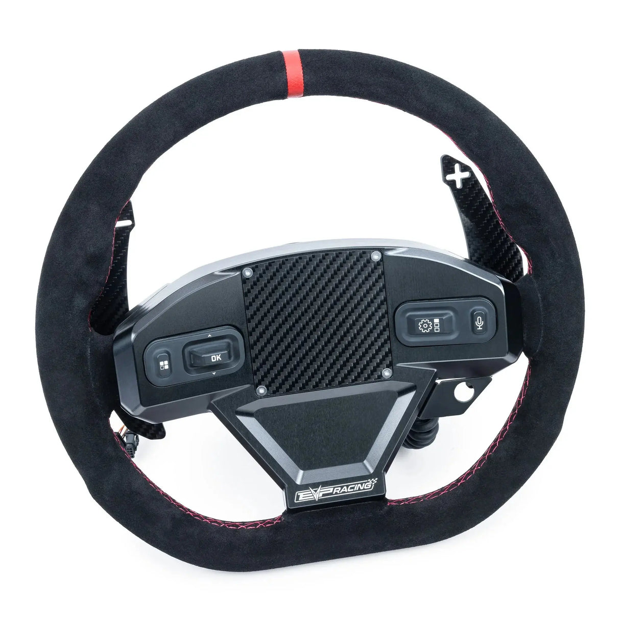EVP.MOde Multifunction Steering Wheel with Carbon Fiber Paddles and Quick-Release Hub Adapter Kit for Can-Am Maverick R Evolution Powersports