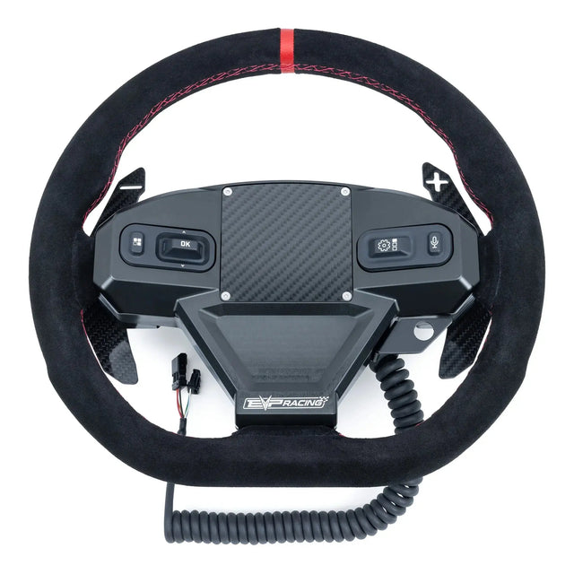 EVP.MOde Multifunction Steering Wheel with Carbon Fiber Paddles and Quick-Release Hub Adapter Kit for Can-Am Maverick R Evolution Powersports