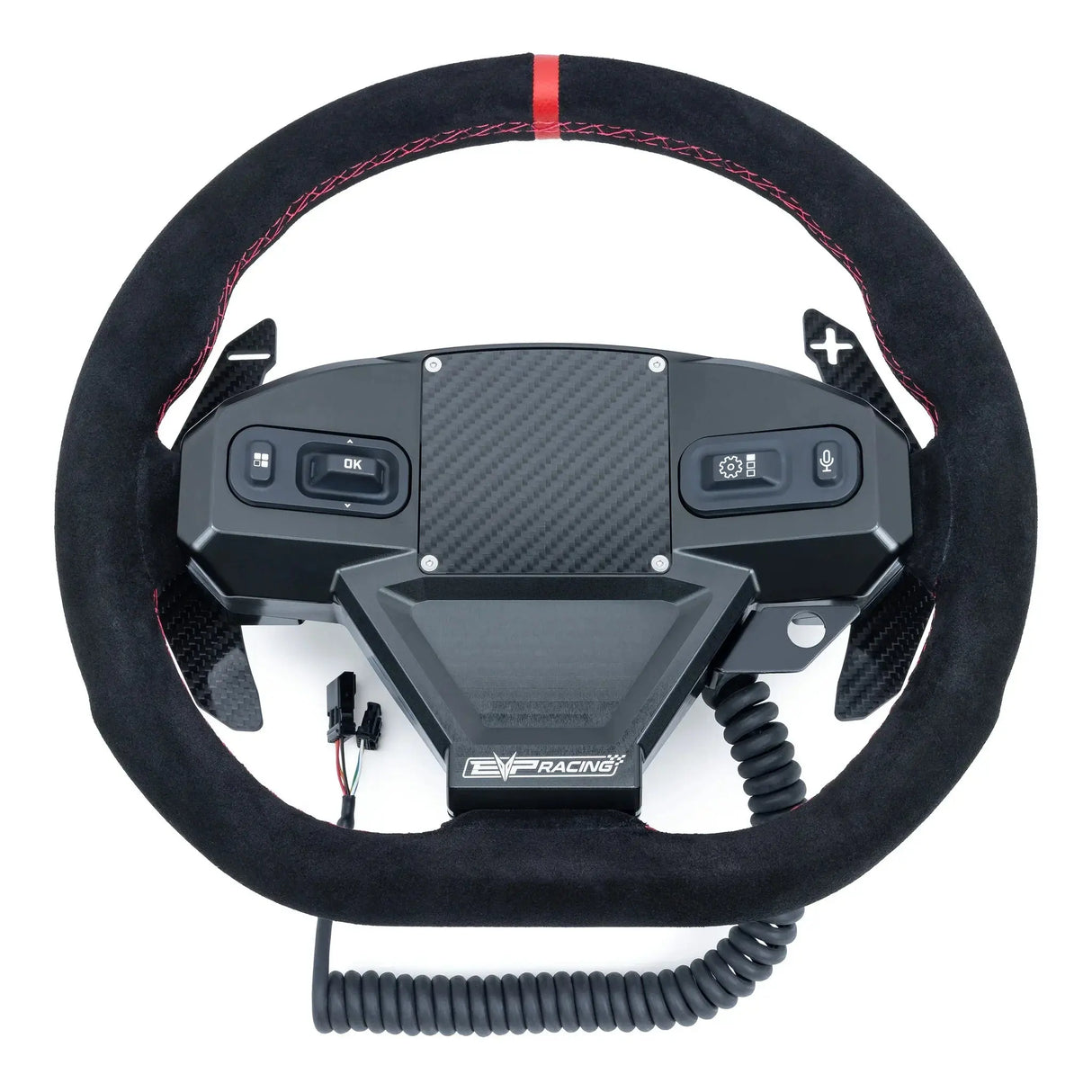 EVP.MOde Multifunction Steering Wheel with Carbon Fiber Paddles and Quick-Release Hub Adapter Kit for Can-Am Maverick R Evolution Powersports
