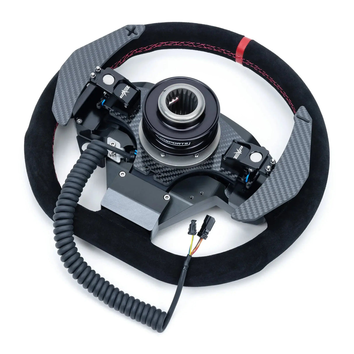 EVP.MOde Multifunction Steering Wheel with Carbon Fiber Paddles and Quick-Release Hub Adapter Kit for Can-Am Maverick R Evolution Powersports