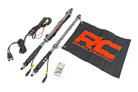 LED Light Whip Kit 2 ft Multi-Color 2-pc Rough Country