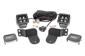 LED Light Kit Cage Mount 2 Inch Black Pair Amber DRL Polaris General XP 4 1000 Rough Country