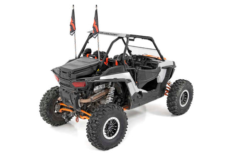 Whip Mount Cage 4 Foot Multl-Color LED Whip Pair Polaris RZR XP 1000 Rough Country