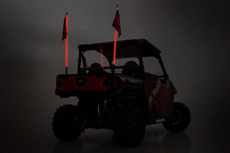 Whip Mount Bed 4 Foot Multl-Color LED Whip Pair Polaris General/Ranger 1000/Ranger XP 900/1000 Rough Country