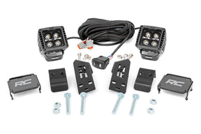 LED Light Kit A Pillar Mount 2 Inch Black Pair Amber DRL Polaris RZR PRO XP Rough Country