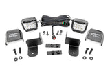 LED Light Kit Rear Mount 2 Inch Chrome Pair Wide Angle Polaris Ranger XP 1000 Rough Country