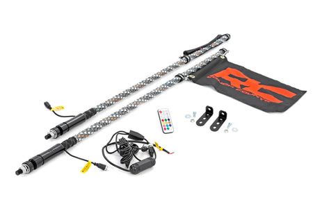 LED Whip Light Kit Bed Mount Polaris Ranger RZR 170/RZR 170 Rough Country