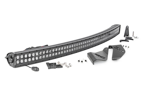 LED Light Rear Mount 50 Inch Dual Row Black Pair Polaris Ranger 1000/Ranger XP 900/1000 Rough Country