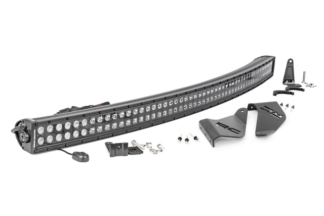 LED Light Rear Mount 50 Inch Dual Row Black Pair Polaris Ranger 1000/Ranger XP 900/1000 Rough Country