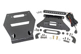 LED Light Winch Mount Front 10 Inch Black Slimline Polaris RZR Pro R Rough Country