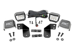 LED Light RR Cage Mount 2 Inch Chrome Pair Wide Angle Polaris Ranger 1000/Ranger XP 900/1000 Rough Country