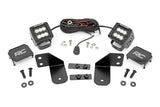 LED Light RR Cage Mount 2 Inch Black Flood Pair Polaris Ranger 1000/Ranger XP 900/1000 Rough Country
