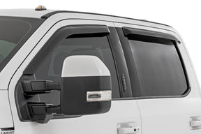 Side Window Deflectors Tape On Rain Guard Ford F-150/Lightning/F-250/F-350/Raptor (15-26) Rough Country