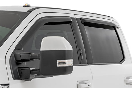 Side Window Deflectors Tape On Rain Guard Ford F-150/Lightning/F-250/F-350/Raptor (15-26) Rough Country