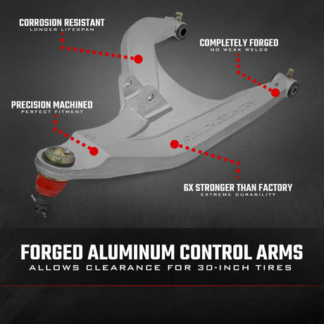 Black Forged Alum High Clearance 2 Inch Fwd Offset Control Arms w/Ball Joints Polaris Ranger 1000XP Rough Country