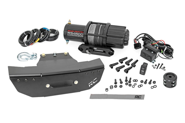 Winch Mount w/ 4500lb Winch Polaris RZR Turbo S4 Rough Country