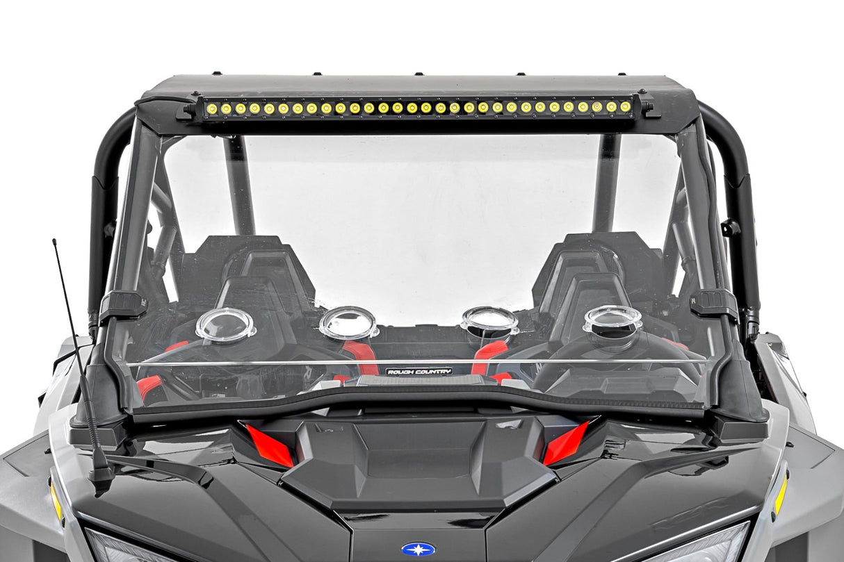 30 Inch Single Row Light Mount Front Black Series White DRL Polaris RZR Turbo R Rough Country