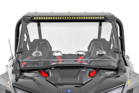 30 Inch Single Row Light Mount Front Black Series White DRL Polaris RZR Turbo R Rough Country