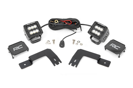 LED Light Under Bed Mount 2 Inch Black Pair Flood Polaris XPEDITION ADV 5 Rough Country