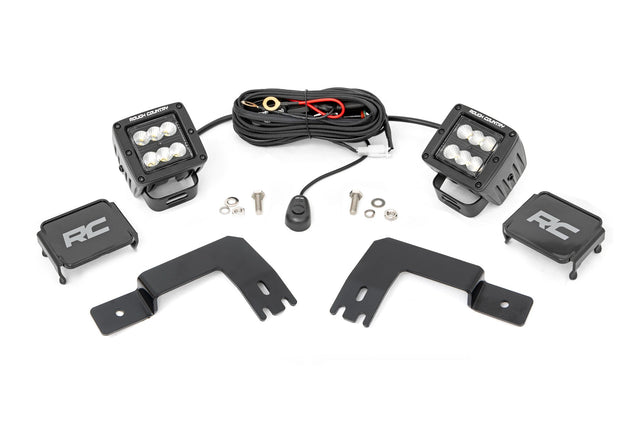 LED Light Under Bed Mount 2 Inch Black Pair Flood Polaris XPEDITION ADV 5 Rough Country