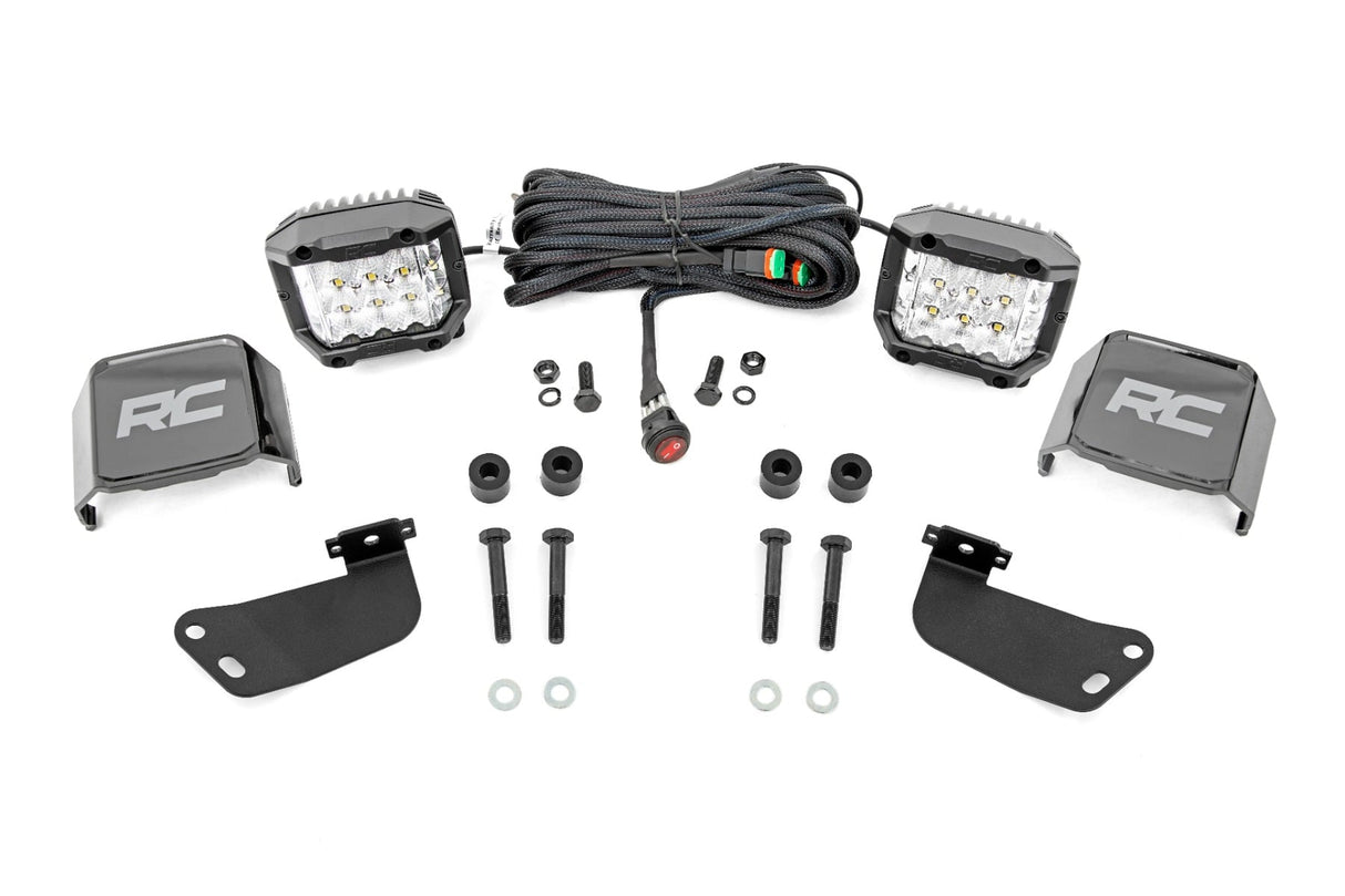 LED Light Kit Front Mount 3 Inch Chrome Pair Wide Angle Segway 570 F Rough Country