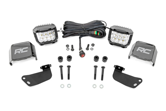 LED Light Kit Front Mount 3 Inch Chrome Pair Wide Angle Segway 570 F Rough Country