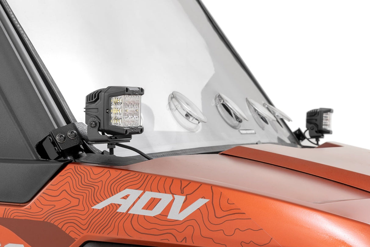 LED Light Kit Front Mount 2 Inch Black Pair Polaris XPEDITION XP Rough Country