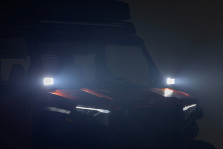 LED Light Kit Front Mount 2 Inch Black Pair White DRL Polaris XPEDITION XP 5 Rough Country