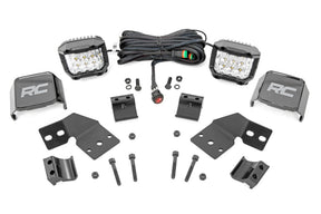 LED Light Kit Front Mount 3 Inch Chrome Pair Wide Angle Polaris XPEDITION ADV 5 Rough Country