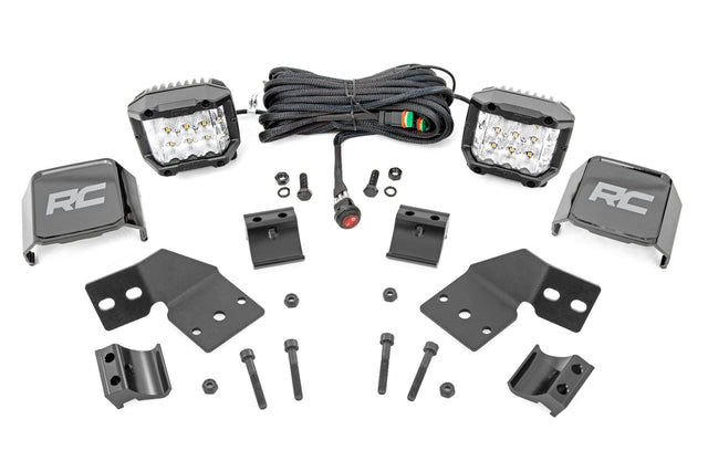 LED Light Kit Front Mount 3 Inch Chrome Pair Wide Angle Polaris XPEDITION ADV 5 Rough Country