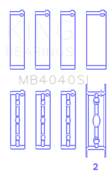 King Engine Bearings Chrysler 215 Ohv (Size +0.50mm) Main Bearing Set