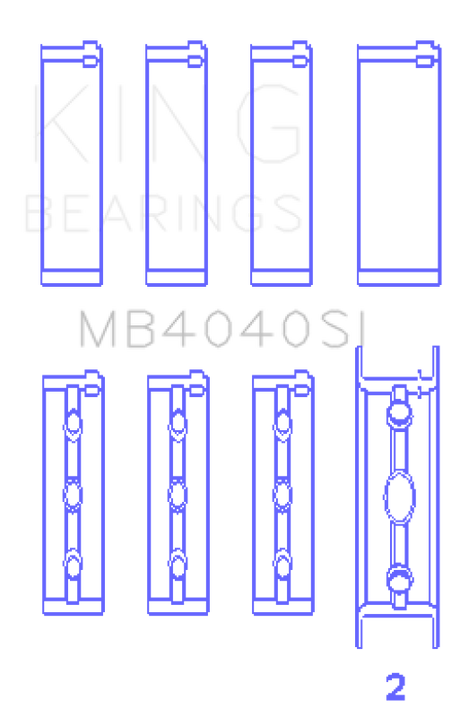 King Engine Bearings Chrysler 215 Ohv (Size +0.50mm) Main Bearing Set