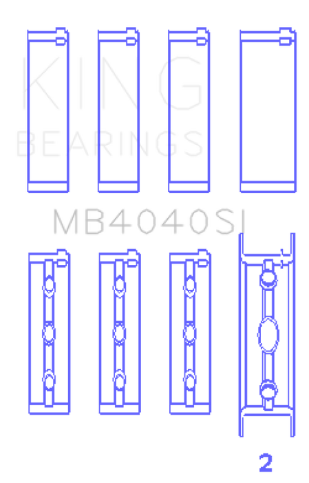 King Engine Bearings Chrysler 215 Ohv (Size +1.0mm) Main Bearing Set