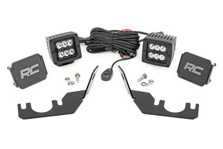 LED Light Rear Mount 2 Inch Black Pair Spot Kawasaki Teryx 4 1000/Teryx 800 Rough Country