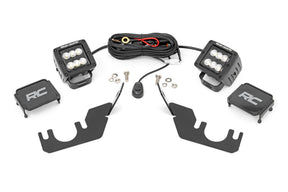 LED Light Kit Rear Mount 2 Inch Black Pair Flood Kawasaki Teryx 4 1000/Teryx4 800 Rough Country