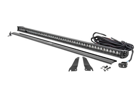 LED Light Kit Cage Mount 50 Inch Black Single Row Kawasaki Teryx 4 1000/Teryx4 800 Rough Country
