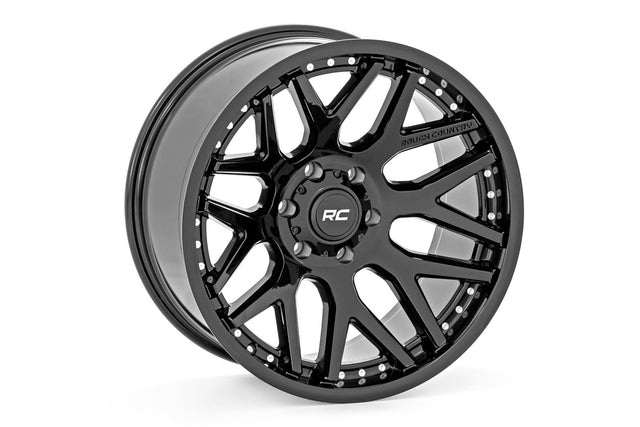 95 Series Wheel One-Piece Gloss Black 20x10 8x170 -19mm Rough Country