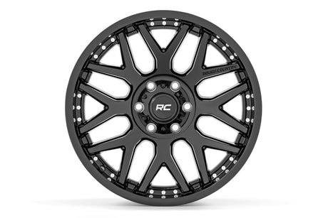 95 Series Wheel One-Piece Gloss Black 20x10 6x5.5 -25mm Rough Country