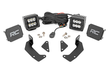 LED Light Kit Cage Mount 2 Inch Black Pair CFMOTO UFORCE 1000 Rough Country