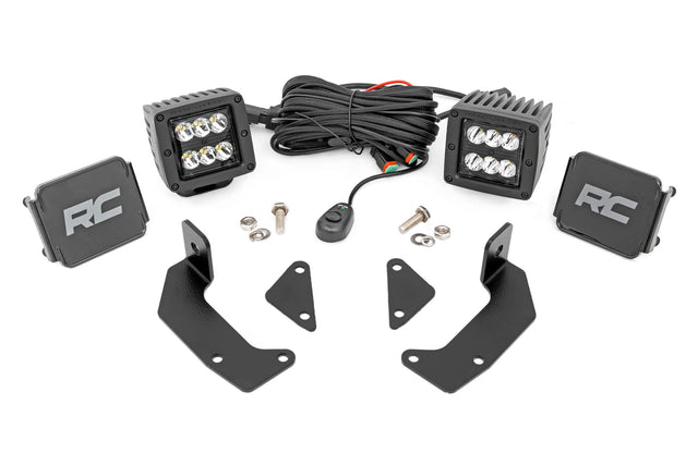 LED Light Kit Cage Mount 2 Inch Black Pair CFMOTO UFORCE 1000 Rough Country