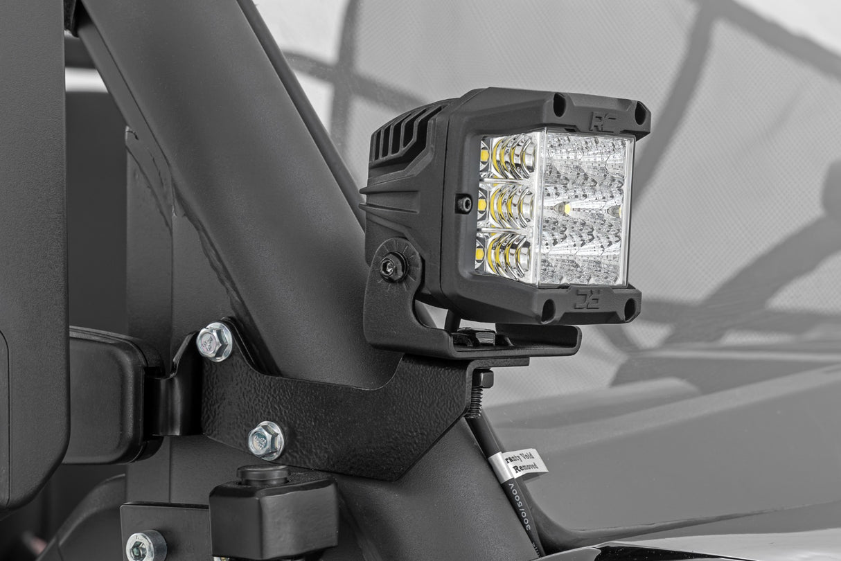 LED Light Kit Cage Mount 2 Inch Chrome Pair Wide Angle CFMOTO UFORCE 1000 Rough Country