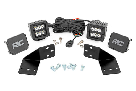 LED Light Kit Rear Mount 2 Inch Black Pair CFMOTO UFORCE 1000 Rough Country