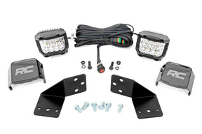 LED Light Kit Rear Mount 3 Inch Chrome Pair Wide Angle CFMOTO UFORCE 1000 Rough Country