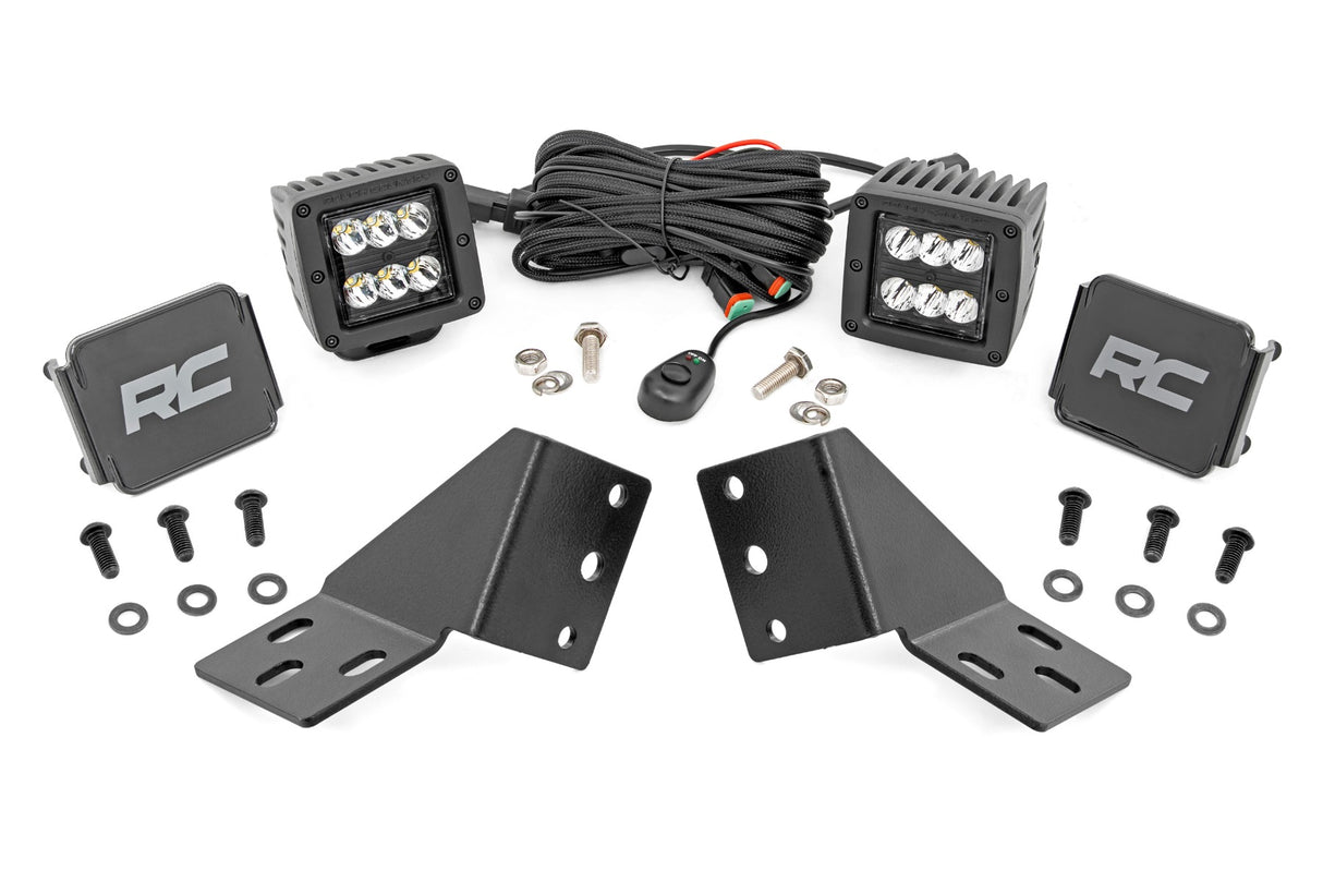 LED Light Kit Rear Mount 2 Inch Black Pair CFMOTO UFORCE U10 Pro Rough Country