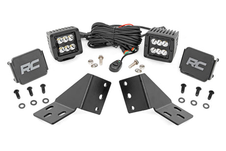 LED Light Kit Rear Mount 2 Inch Black Pair CFMOTO UFORCE U10 Pro Rough Country