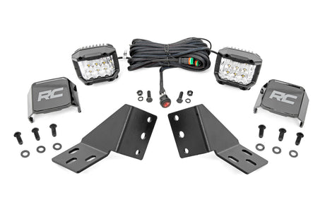 LED Light Kit Rear Mount 3 Inch Chrome Pair Wide Angle CFMOTO UFORCE U10 Pro Rough Country