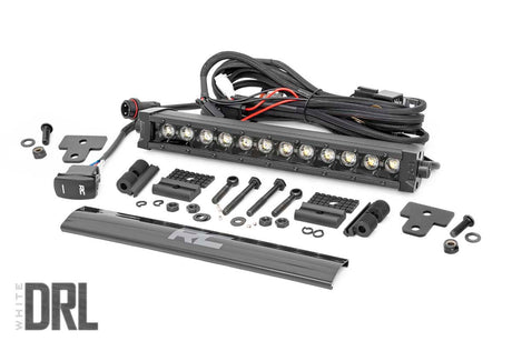 LED Light Bumper Mount 12 Inch Black Single Row White DRL Can-Am Defender HD 8/HD 9/HD 10 Rough Country